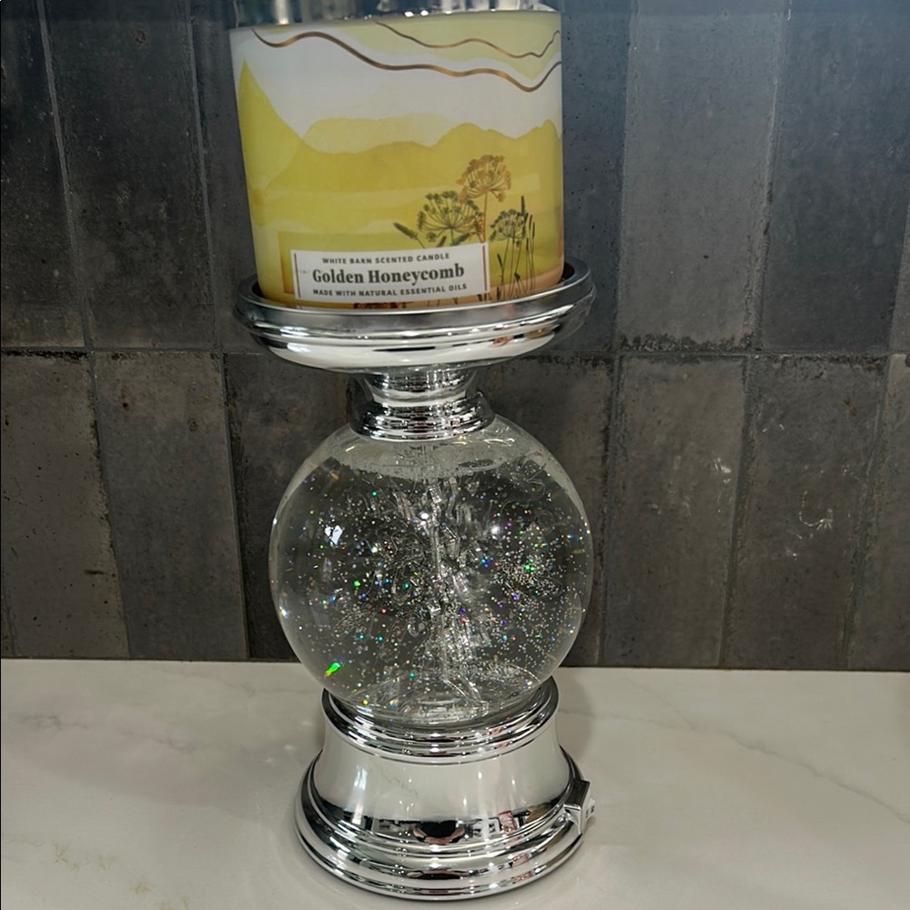 BBW 3 wick Snowflake Globe Candle Holder